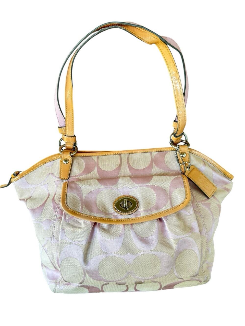 Vintage Y2K Coach Leah Signature Tote Bag - Light Pink Monogram